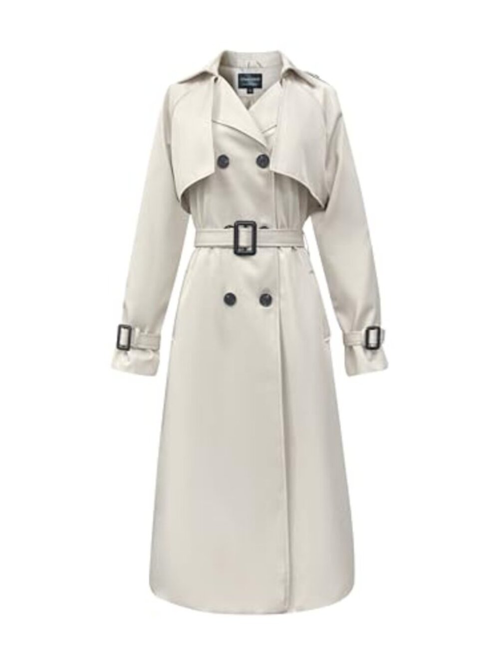Classic Long Women's Trench Coat Windproof Water-Repellent Double-Breasted